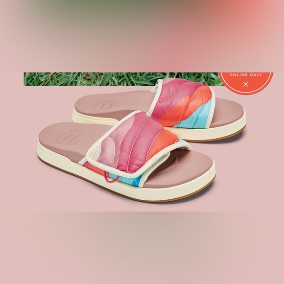 OluKai x Rumpl Nu’a Mino Slide Sandal Quilted Pink Sea Salt 20469 - Women’s 10 - Picture 2 of 11